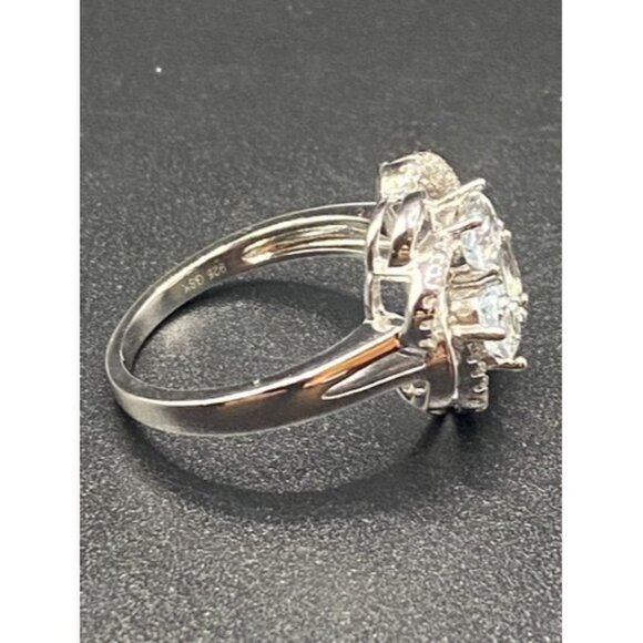 March Birthstone Aquamarine Ring Sz 8 Gem Stone King GSK Sterling Silver Lab - Picture 3 of 9